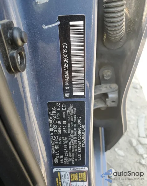 2016 Kia Rio Lx из США, поврежденный, VIN KNADM4A35G6000909